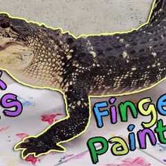 Finger Painting with our Pet Alligator!