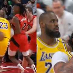 LeBron James had everyone hyped with filthy dimes to Anthony Davis vs Raptors