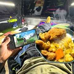 Cozy Night Truck Camping w/Spoonbill Katsu Curry (catch and cook)