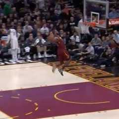 LeBron James Fails on Fast Break Windmill Dunk Attempt