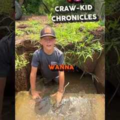 CRAW-KID CATCHES FISH BY HAND 🦞👋#fishing #crawfish #louisiana #crawfishboil #farmlife