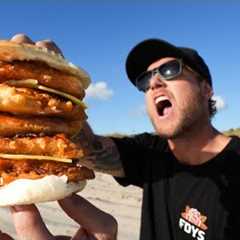 Beer Batter FISH BURGER on the fire - CATCH AND COOK