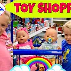 🛍Baby Born Twins Go Toy Shopping At Ross, T.J. Maxx & Target Store With Skye & Caden! 🚗