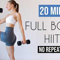 20 MIN FULL BODY HIIT with weights (NO REPEATS)