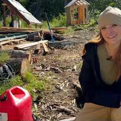 Her husband died. She moved to Alaska to build their dream cabin ALONE.