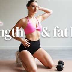 30 MIN FULL BODY FAT BURN & STRENGTH DUMBBELL WORKOUT- No Repeats