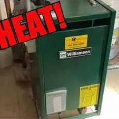 Running No Heat Service Call Gas Steam Burnham Boiler with New Hire - Apprentice Training Video