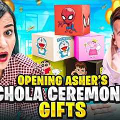 Opening ASHER'S Chola Ceremony GIFTS || GOLD, Cars, & TOYS