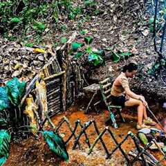 Build a safe shelter in the forest, survival skills in the wild - Bushcraft camping