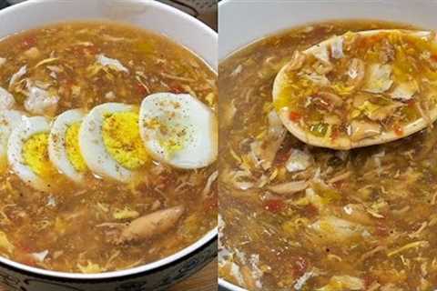 Chicken Hot and Sour Soup Recipe Chinese , Simple and Easy Chicken Soup at Home