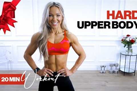 20 Minute HARD Upper Body Workout with Dumbbells | Caroline Girvan