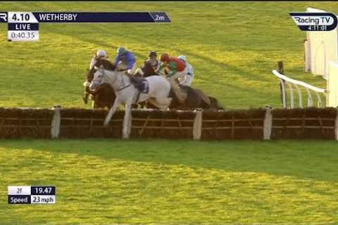 Loose horse causes utter chaos in bizarre race at Wetherby
