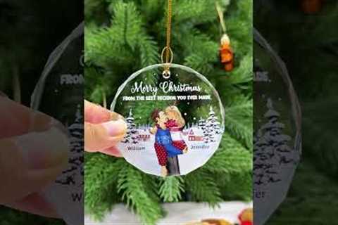 Christmas Couple The Best Decision Ever Made - Personalized Glass Ornament