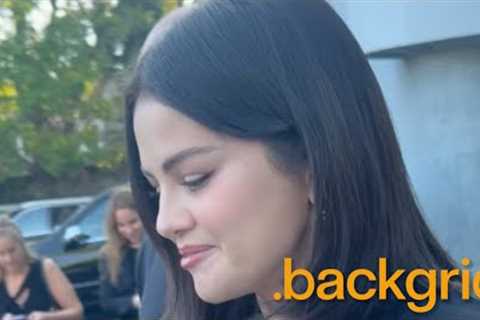 Selena Gomez is all smiles as she steps out to greet some fans in Hollywood