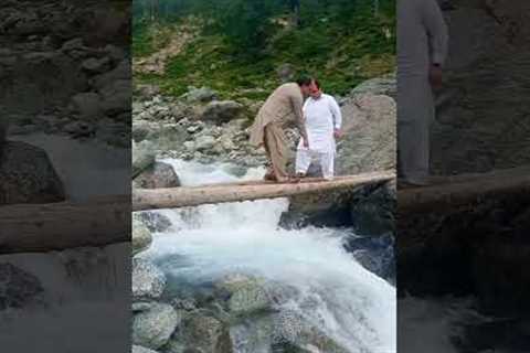 funny bridge crossing fail #funnyvideo #pashtufunny #scarybridge #travel #myvillage #funny #videos