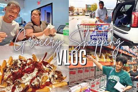 GROCERY SHOPPING | COSTCO HAUL | SHOP WITH US | OUR FAVORITE LUNCH SPOT