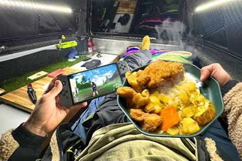 Cozy Night Truck Camping w/Spoonbill Katsu Curry (catch and cook)