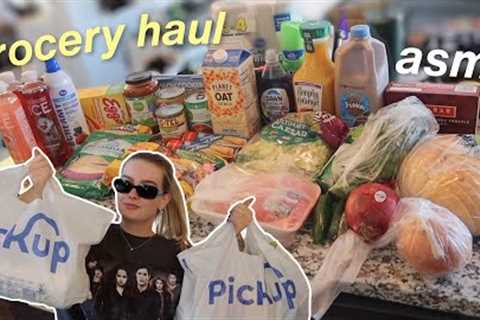ASMR a realistic grocery haul 🥬🍎 close clicky whispers