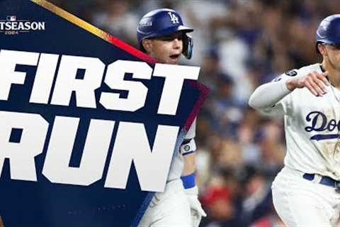 FIRST RUN of the 2024 World Series! (Dodgers score first!)