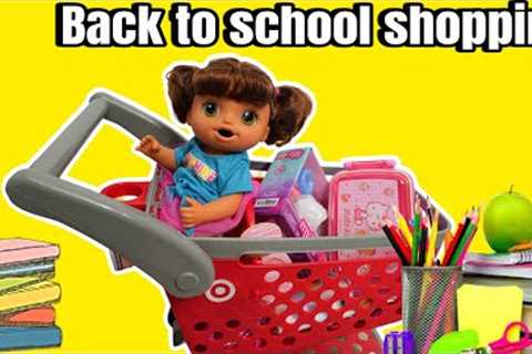 Baby Alive doll Ayla goes back to school shopping at Target