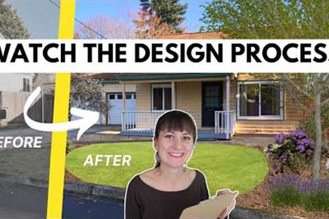 Front Yard Landscape Design Demonstration 🪴 Watch me design a reduced lawn front yard!
