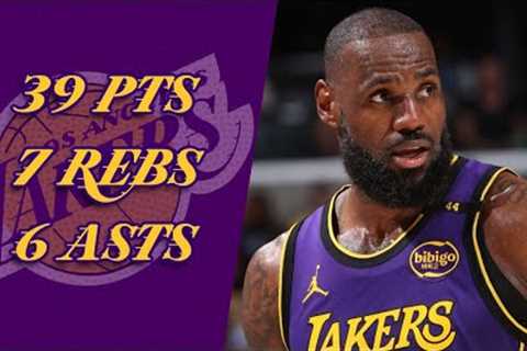 LeBron James 39 pts 7 rebs 6 asts vs Grizzlies 24/25 season