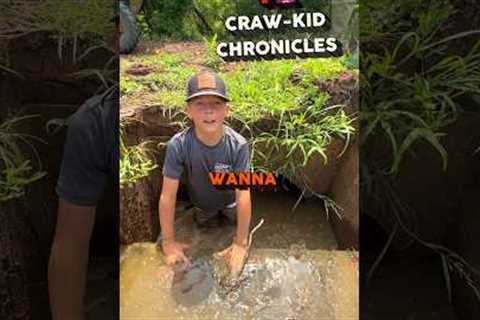 CRAW-KID CATCHES FISH BY HAND 🦞👋#fishing #crawfish #louisiana #crawfishboil #farmlife