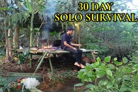 30 day survival in the forest _ build shelter and cooking