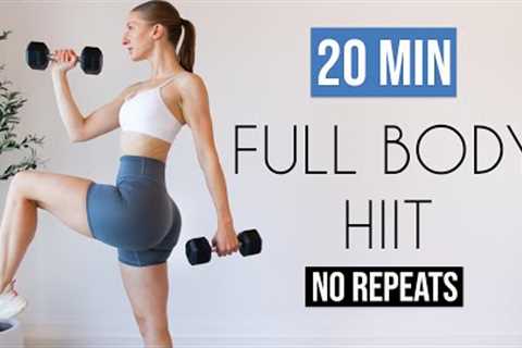 20 MIN FULL BODY HIIT with weights (NO REPEATS)