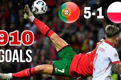 🔴 Portugal Vs Poland (5-1) EXTENDED HIGHLIGHTS | cristiano ronaldo Goal 910 | Uefa Nations League