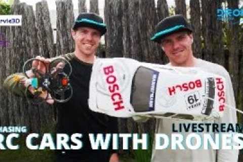 CHASING RC CARS WITH DRONES LIVESTREAM