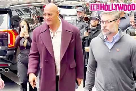 Dwayne Johnson Aka 'The Rock' Shows Love To Fans While Stopping By Good Morning America In New York