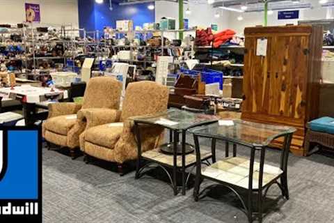 GOODWILL SHOP WITH ME FURNITURE TABLES CHAIRS CHRISTMAS DECOR KITCHENWARE SHOPPING STORE WALKTHROUGH