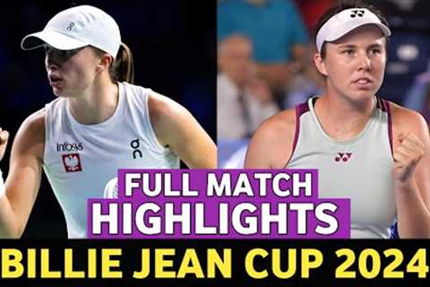 Iga Swiatek vs Linda Noskova Highlights Today BJK Tennis - Billie Jean King Cup 2024