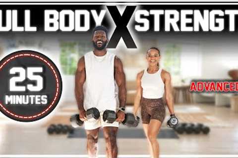 25 Minute Full Body Dumbbell Muscular-Endurance Workout [ Advanced Strength Training ]