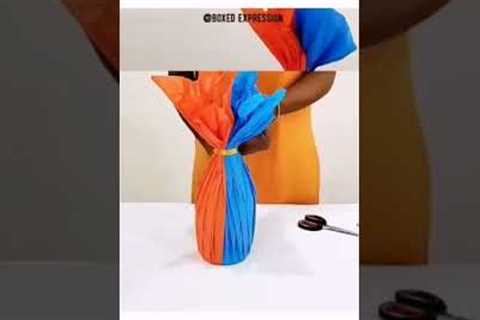 [ Bottle Wrapping Ideas] Wine bottle Gift Wrapping tutorial | DIY | How to tie Gift Bow #shorts