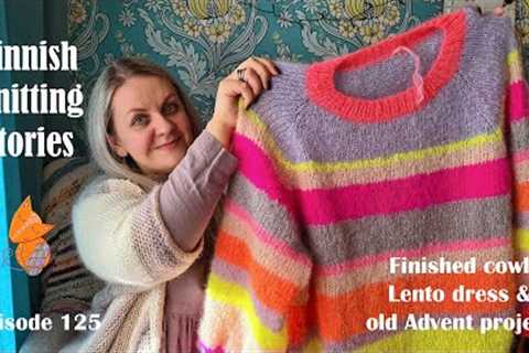 Finnish Knitting Stories - Episode 125: finished cowl, Lento dress &amp; old Advent project