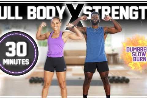 30 Minute Full Body Dumbbell Strength Workout (Time Under Tension Training)