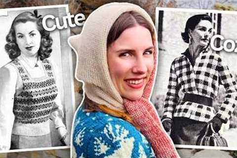 My Favorite Cozy Fall Vintage Knits &amp; Knitting a Pixie Hooded Scarf 🧶