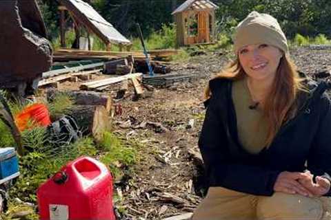 Her husband died. She moved to Alaska to build their dream cabin ALONE.
