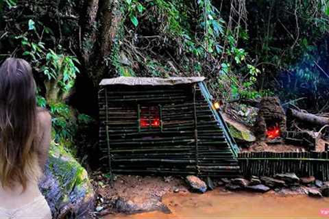 Build bamboo tents and survival skills to find food in the forest - bushcraft camping