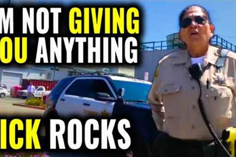 IDIOT Female Cop Gets Owned! Corrupt Cop Retaliation Failed *ID REFUSAL* First Amendment Audit