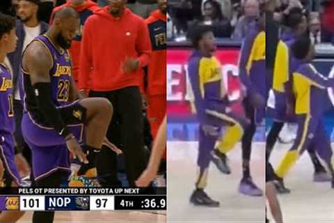 Bronny James imitates LeBron and does silencer celebration after LeBron did 😂