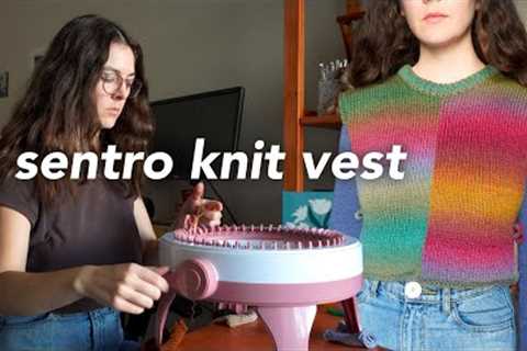 FINALLY making a side tie vest on my sentro! | sentro knitting machine project ✨