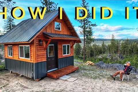 Timelapse Start to Finish: Cozy Off Grid Cabin Build...100% Solo.