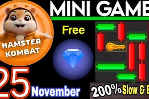 25 November 💎🔑🐹 Puzzle Trick: P2E Hamster Kombat key MiniGame Solved, slow step by step! 🎮