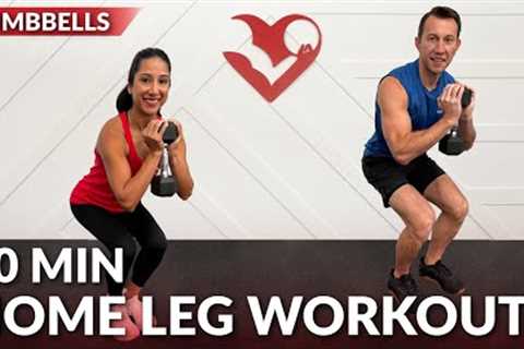 30 Min Home Leg Workout with Dumbbells for Women &amp; Men - Lower Body Workouts with Weights