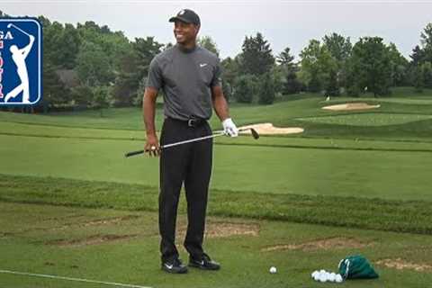 Tiger Woods' range session for the Memorial Tournament pro-am 2019