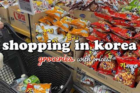 shopping in korea vlog 🇰🇷 supermarket food with prices 🍔 cooking &amp; snacks unboxing