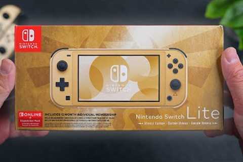 Nintendo Switch Lite HYRULE EDITION Unboxing & First Impressions! 😍✨